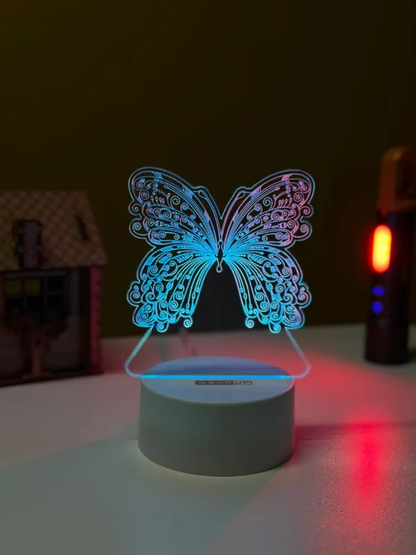 GearUP Acrylic Multicolor Night Lamp (Butterfly)