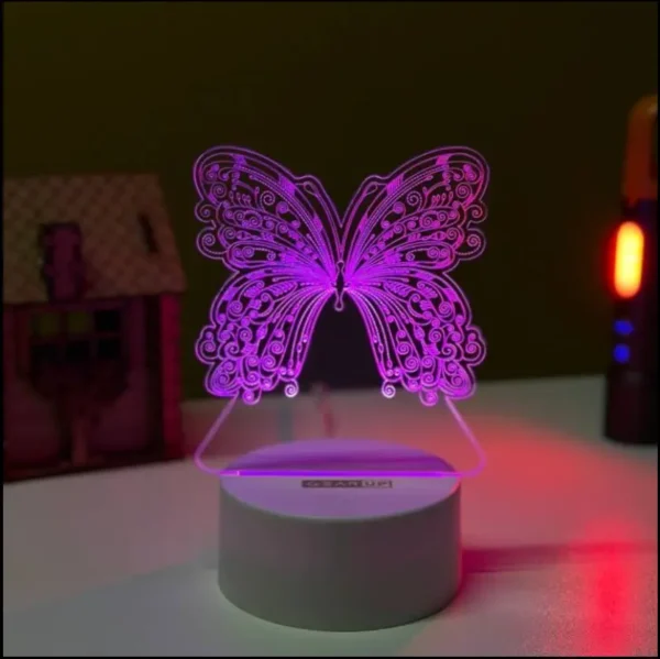 GearUP Acrylic Multicolor Night Lamp (Butterfly)