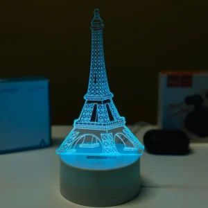 GearUP Acrylic Multicolor Night Lamp (Eiffel Tower)