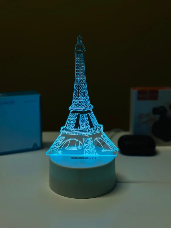 GearUP Acrylic Multicolor Night Lamp (Eiffel Tower)